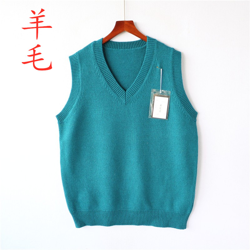 背心保暖v领羊毛男士套头