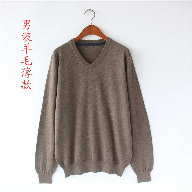 秋冬毛衣羊毛针织衫V领