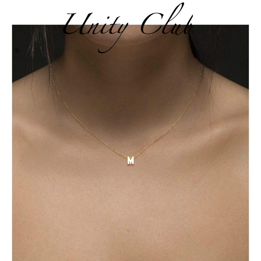 unity美国进口字母14k姐妹项链