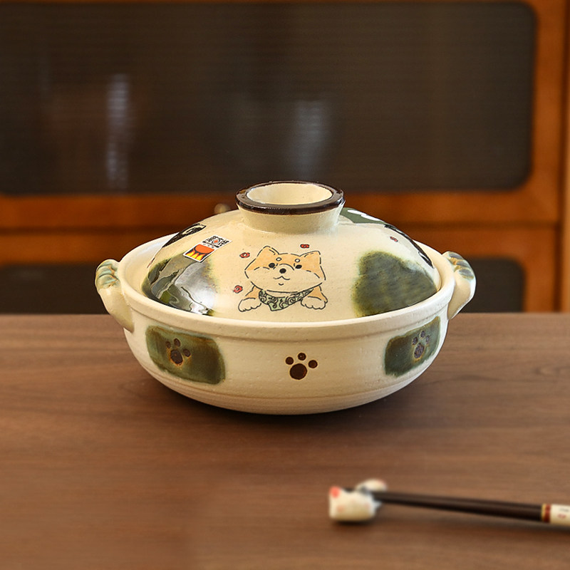 萬古燒可愛柴犬陶土湯鍋砂鍋