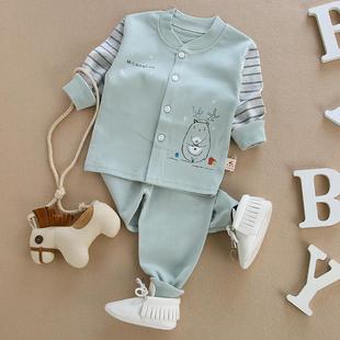 纯棉婴儿贴身打底内衣a类 婴幼儿秋衣套装 9个月一岁宝宝衣服春季