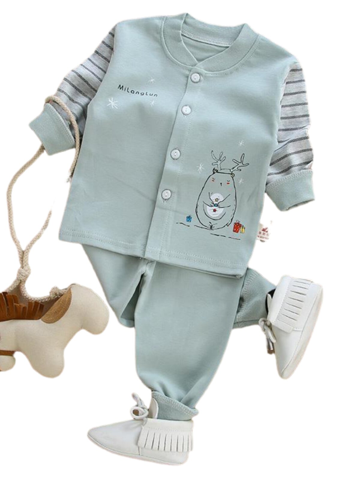 4-9 MONTHS OLD BABY CLOTHES SPRING BABY AUTUMN CLOTHES SET COTTON BABY UNDERWEAR CLASS A
