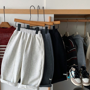 2025冬季 帅气百搭休闲长裤 新款 时尚 潮 儿童宽松弯刀裤 男童加绒卫裤