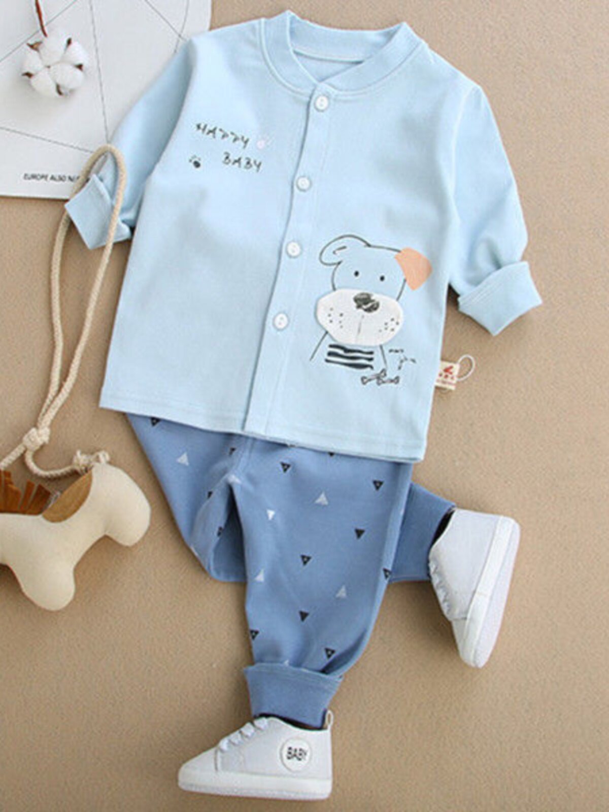 4-9 MONTHS OLD BABY CLOTHES SPRING BABY AUTUMN CLOTHES SET COTTON BABY UNDERWEAR CLASS A