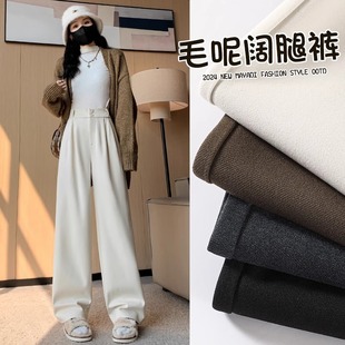 直筒羊毛呢香蕉运动卫裤 醋酸阔腿裤 加绒厚窄版 秋冬季 子 女2025新款