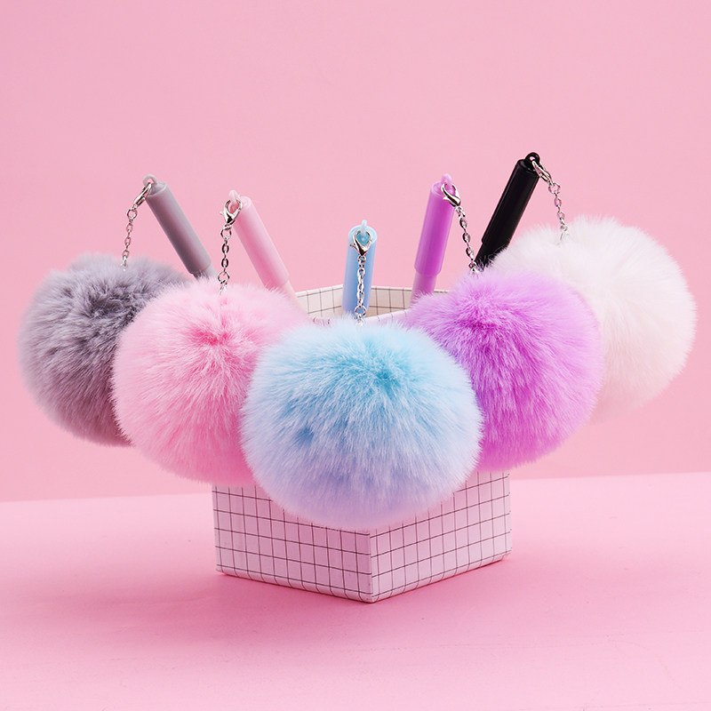 创意毛球挂件中性笔小清新可爱暖冬毛球吊坠笔学生0.5黑色签字笔,文具电教/文化用品/商务用品,中性笔,淘宝优惠券,粉丝福利购,淘宝优惠卷