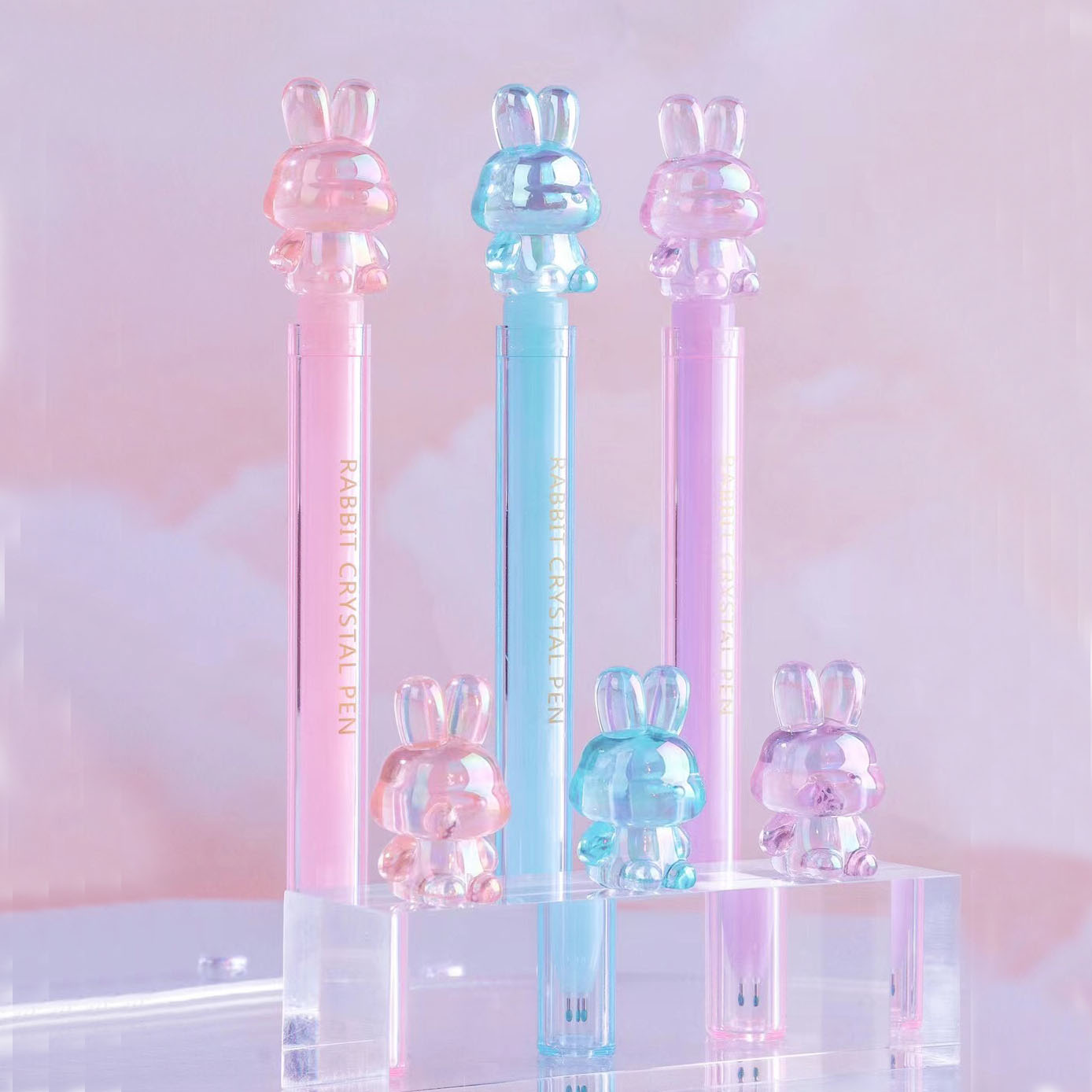 水晶兔高颜值少女心中性笔