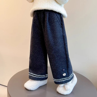 2025新款 童装 女宝宝冬装 女童加绒裤 保暖裤 子秋冬款 阔腿裤 子儿童裤