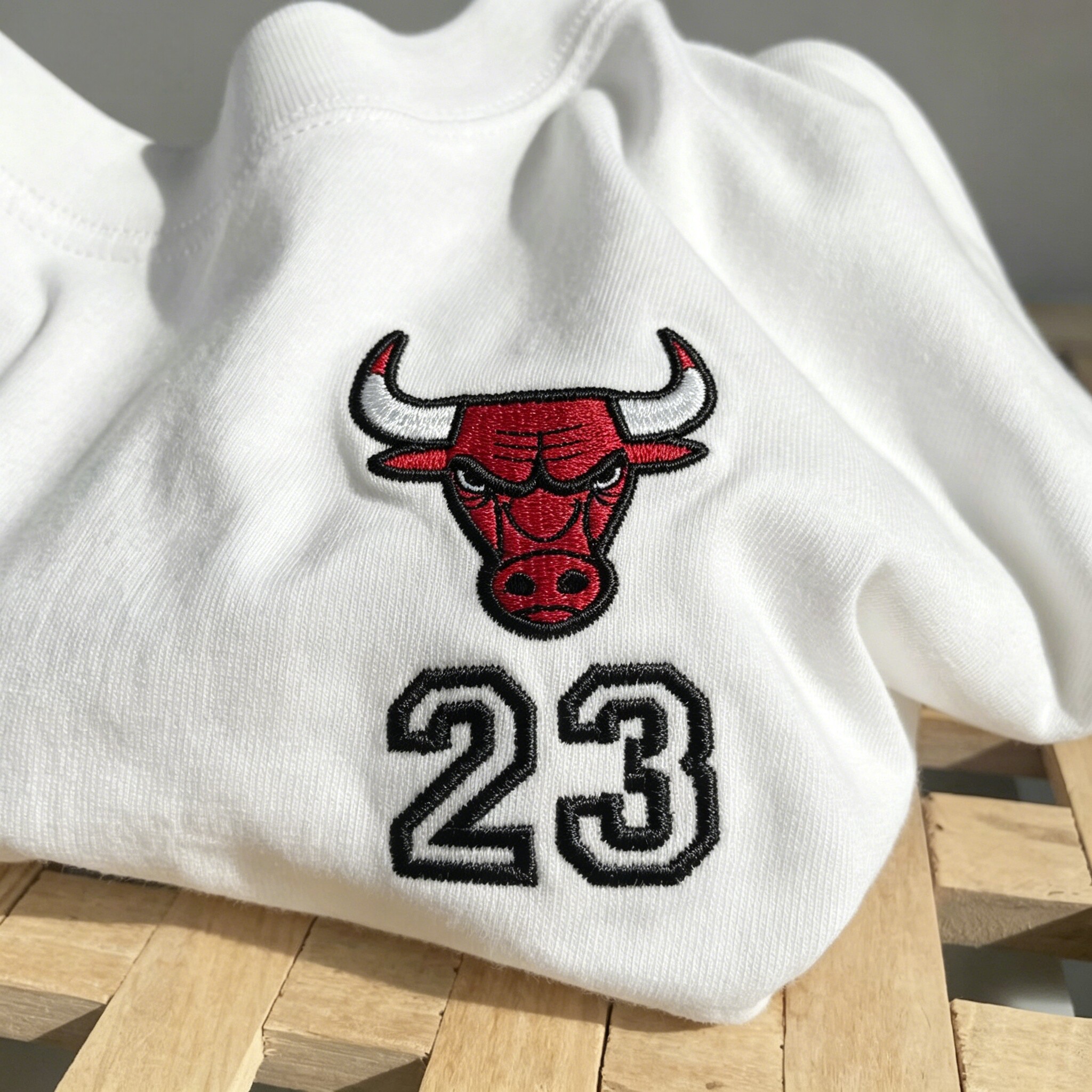禧衫公牛23号刺绣纯棉短袖T恤