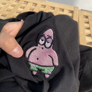 禧衫派大星刺绣短袖男女同款装夏季T恤海绵宝宝周边cos衣服卡通