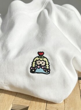 禧衫卡通刺绣全棉长袖T恤亲肤