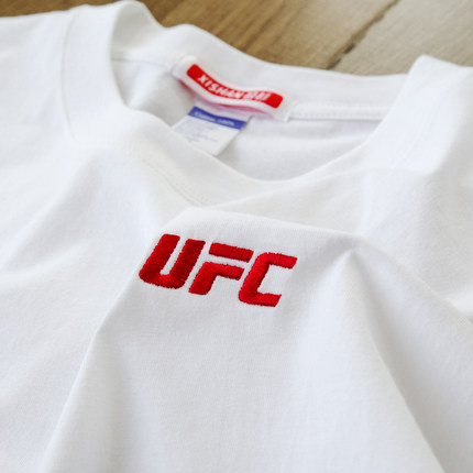 禧衫重磅纯棉UFC字母刺绣印花短袖男运动宽松透气高质感上衣潮