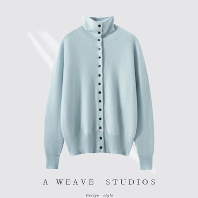 山羊绒纯色开衫百搭针织外套女