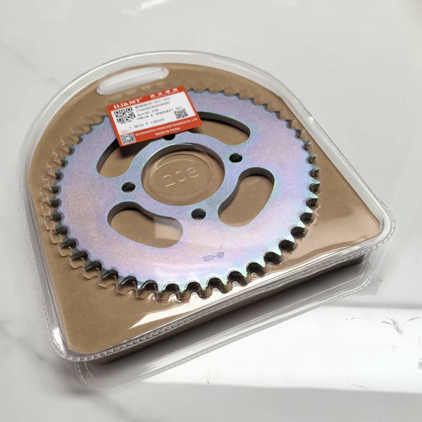 适用豪爵摩托车国4GZS150电喷HJ150-29A套链大小链轮牙盘链条齿轮