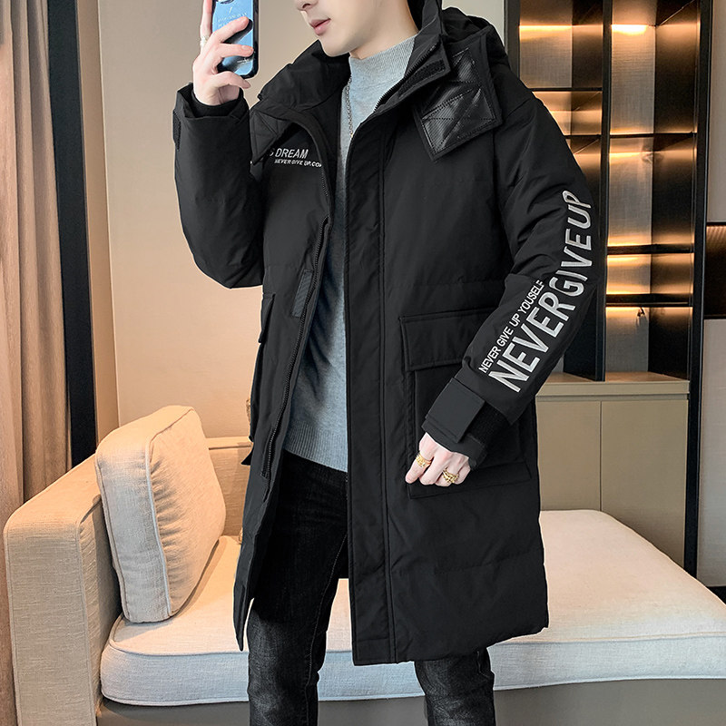 90白鸭绒2022冬加厚宽松休闲羽绒服男中长款保暖外套Y829,男装羽绒服,星座四季星座1412