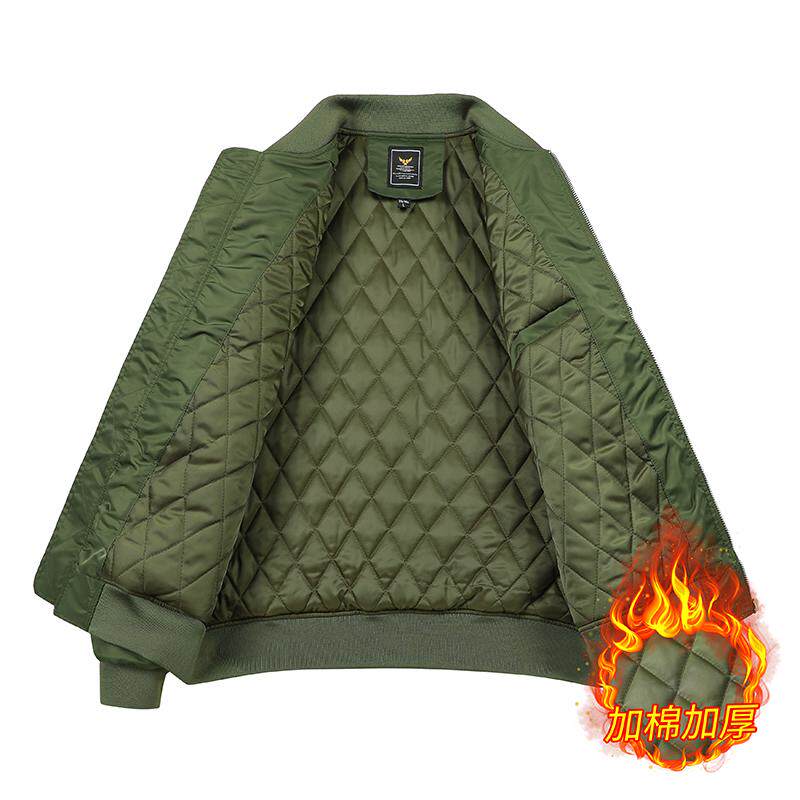 秋冬工装夹克上衣男士加绒加厚飞行员棒球服外套JK370薄P95厚P105,男装夹克,星座四季星座1412