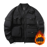 春秋男士夹克外套工装多口袋加棉保暖冬装茄克JK351-薄P175厚P190，男装夹克，星座四季星座1412