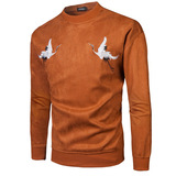 2022秋冬麂皮绒仙鹤刺绣卫衣欧码男士宽松卫衣1412-WY02，男装卫衣，星座四季星座1412