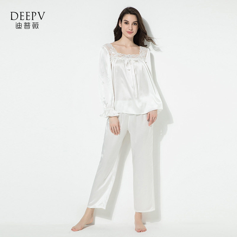 2026真丝睡衣套装女春秋季19姆米桑蚕丝绸公主长袖长裤两件套大码