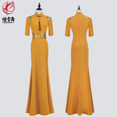 烟云舞2024新款 国风宴会鱼尾走秀旗袍高端古典旗袍礼服显瘦 中式