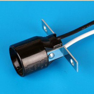 E17灯座带线UV灯泡灯座消毒灯灯座配件10V3W灯座绝缘E17电木灯座