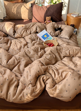 2026新款全棉纯棉双层纱小毛球系列四件套