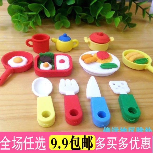 满19包邮 创意橡皮擦 女孩过家家玩具餐具橡皮 一套10种不同奖品|msdalam kategori Kamus elektronik/buku kertas elektronik/alat tulis, bekalan sekolah setiap hari, pemadam - dari Buy2taobao.com untuk memberikan perkhidmatan ejen Taobao profesional membeli