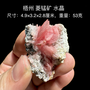 天然矿物晶体标本矿石原石收藏石头摆件d17 梧州菱锰矿水晶