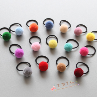 女童毛球小发圈小宝宝头绳皮筋毛球发圈公主发饰头饰品婴童配饰