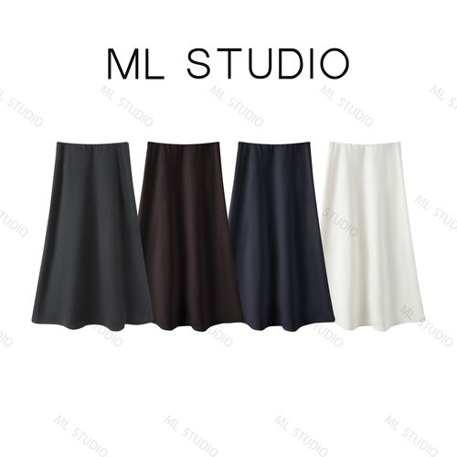 【米粒严选】秋新款高级感软糯仿羊绒针织半身裙女百搭垂感显瘦