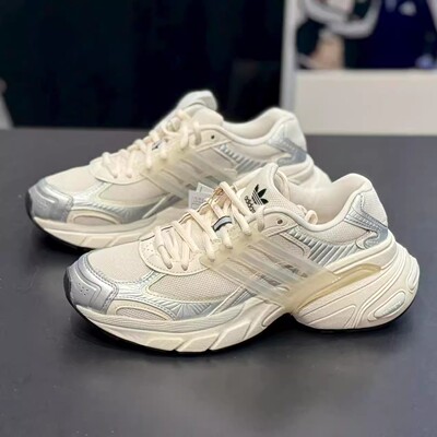 阿迪达斯三叶草老爹鞋银色百搭休闲鞋男女厚底增高运动鞋 JI2817