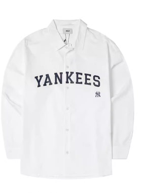 MLB24款情侣衬衫NY复古宽松休闲长袖外套3AWSV0141-50WHS-43BGS