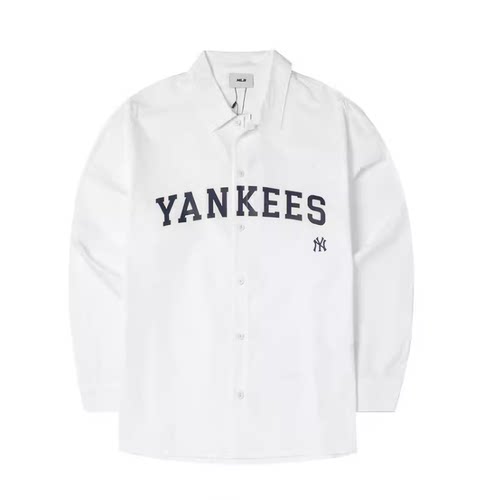 MLB24款情侣衬衫NY复古宽松休闲长袖外套3AWSV0141-50WHS-43BGS