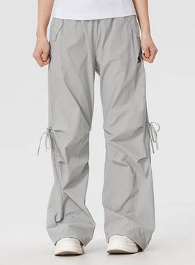 MLB运动裤女NY26新款宽松阔腿裤防泼水休闲梭织长裤3FWPB0263