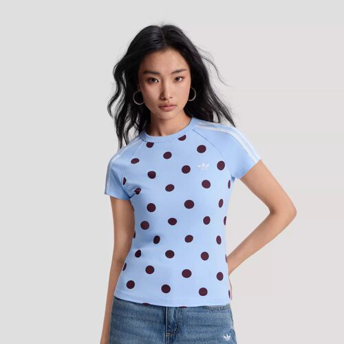 阿迪达斯三叶草女子时尚复古波点修身圆领运动短袖KV1193 KV1192