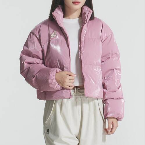 MLB/女羽绒服NY亮面立领短款面包服运动棉羽外套3FDJB0556-07PKL