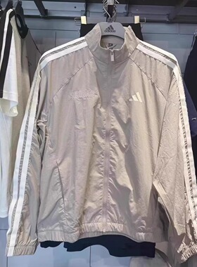 阿迪达斯外套男25新款运动立领休闲梭织宽松夹克 KC2835 KB913