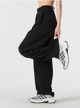 阿迪达斯女子香蕉裤休闲阔腿裤透气针织直筒长裤 JZ1582 JZ1583