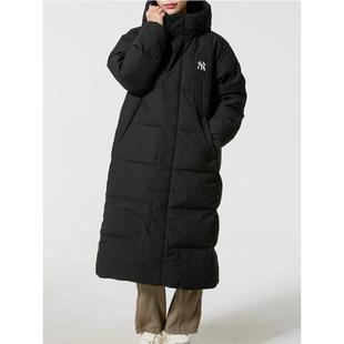 MLB正品25新款羽绒服男女NY防水鹅绒长款连帽运动外套3ADJV4056