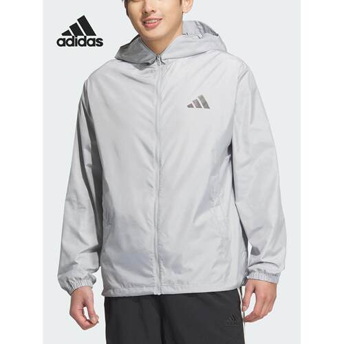 阿迪达斯25秋新款JACKET男女连帽宽松防晒运动外套KA9290 KA9291