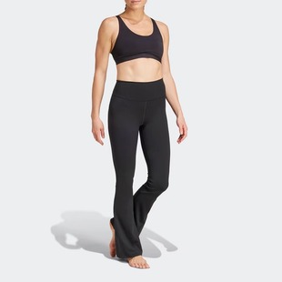阿迪达斯女子运动速干紧身高腰喇叭长裤 JE8025 JW7588 JV778