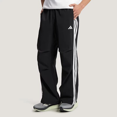 阿迪达斯男裤2026春新款拒水梭织直筒运动休闲长裤KX0908 KX0909