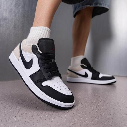 Nike耐克男鞋AIR JORDAN 1黑白棕AJ1爆裂纹复古休闲鞋IQ5490-007