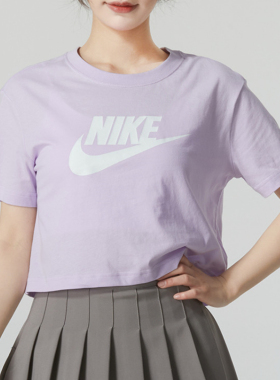 Nike耐克短袖女装夏季新款透气圆领短款休闲棉T恤上衣BV6176-511