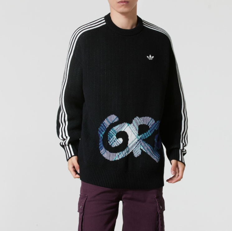 阿迪达斯三叶草男子 PLAID SWEATER毛衣套头衫KC0110 KC0111