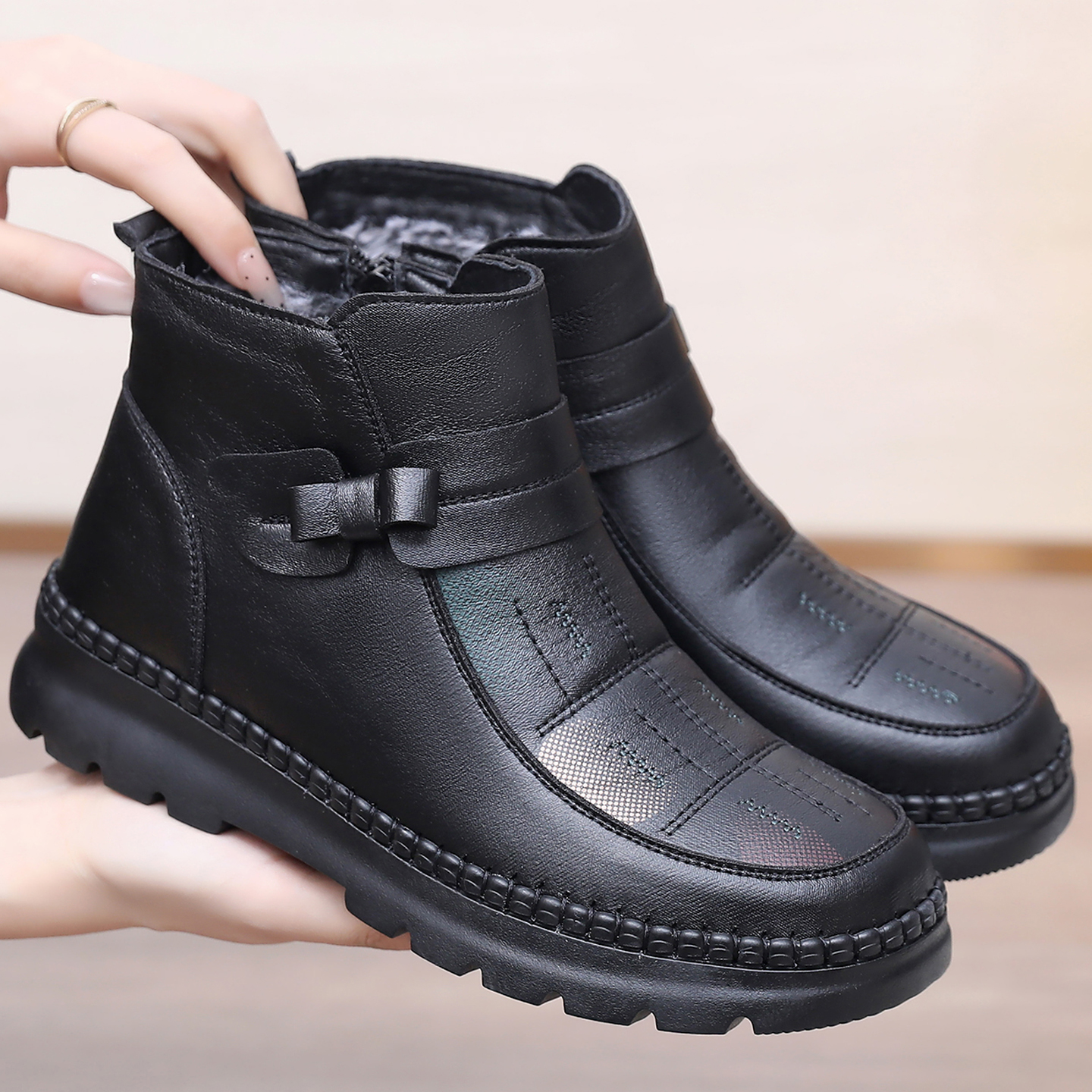 老北京布鞋女棉鞋冬季加绒加厚保暖妈妈鞋中老年软底防滑奶奶棉靴