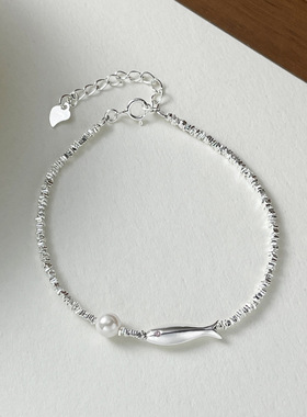 2024新款925纯银碎银子锦鲤小鱼手链女夏ins风轻奢气质百搭手饰