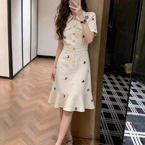 2026夏季新款绝美不撞款气质巨好看法式小个子polo领衬衫连衣裙子
