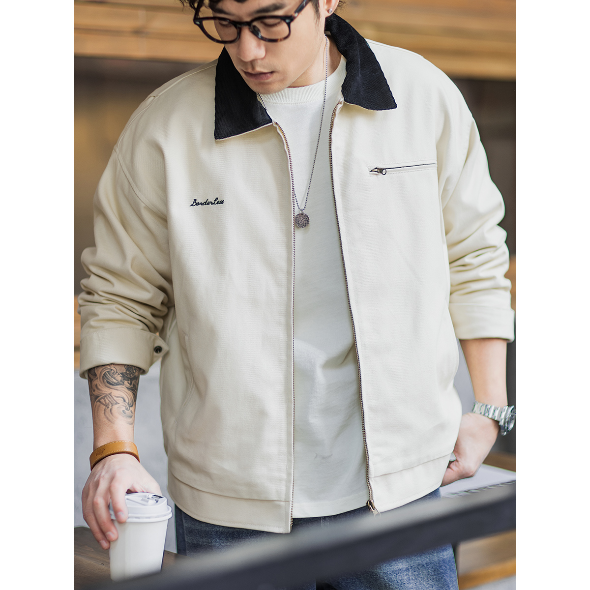 美式复古底特律夹克男