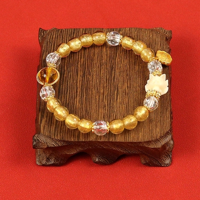 金箔香灰琉璃九尾狐手串